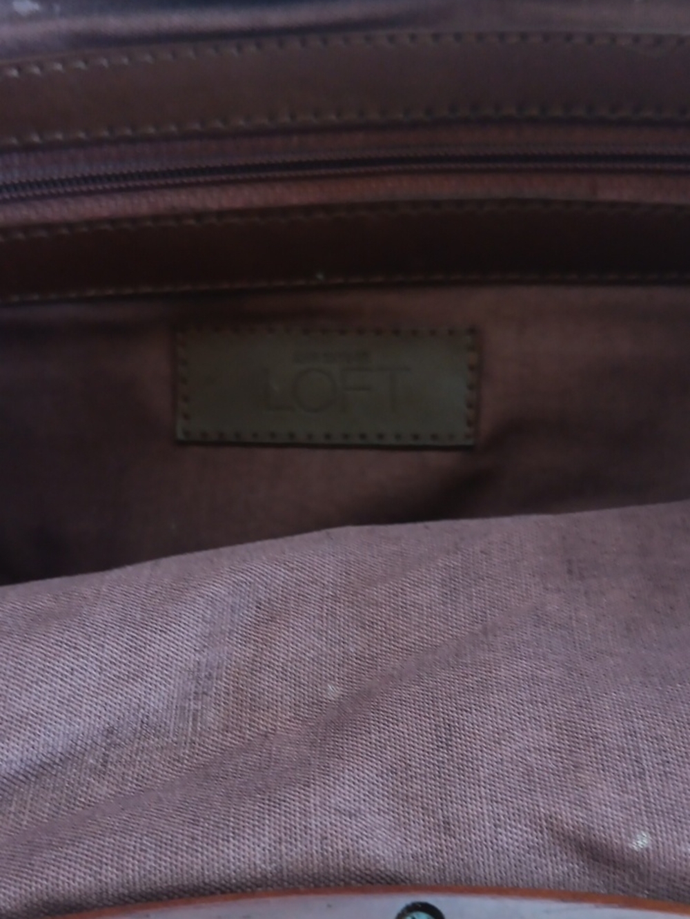 Ann Taylor Loft Wooden Bead Bag. 13"W X 9 1/2"H - Picture 4 of 4